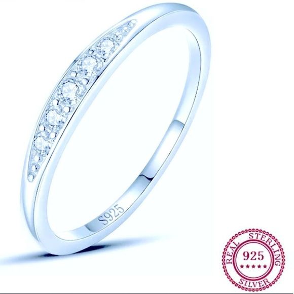 NEW! PAVE CZ S925 STERLING SILVER RHODIUM PLTD STACKING RING-SIZE 7! - Picture 14 of 14